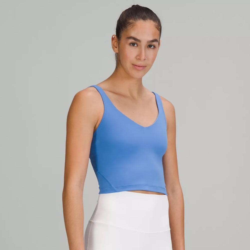Lululemon cropped Align Tank nile blue size 10 NWT